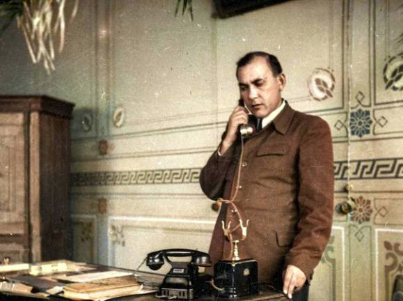 At the office, on the telephone