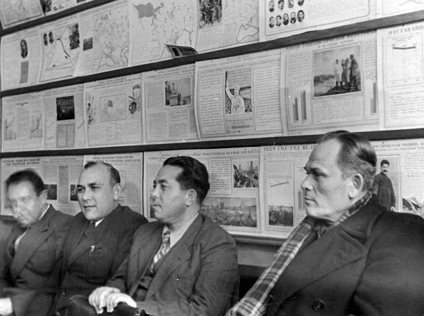 With colleagues at a conference